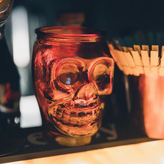 Набор из 6-ти стаканов для коктейлей "Череп", 0,45 л, D78 мм, H127 мм, оранжевый, San Miguel, изображение 3