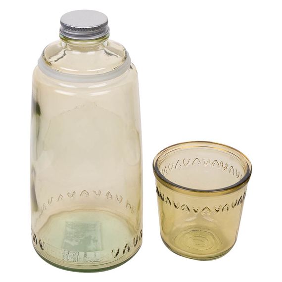 Бутылка для воды 1л со стаканом 0,22 л Natural Water, коричневые, SAN MIGUEL, изображение 2