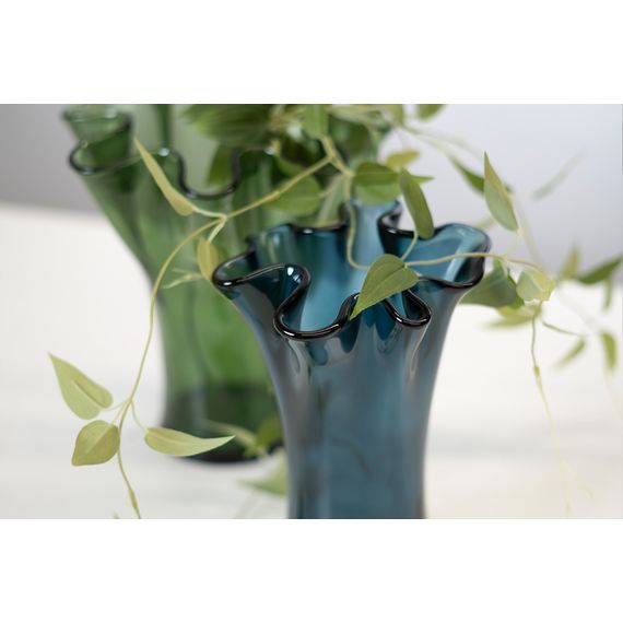 Ваза для цветов, 23 см Artesania, зеленая, волнистый край, San Miguel, изображение 3