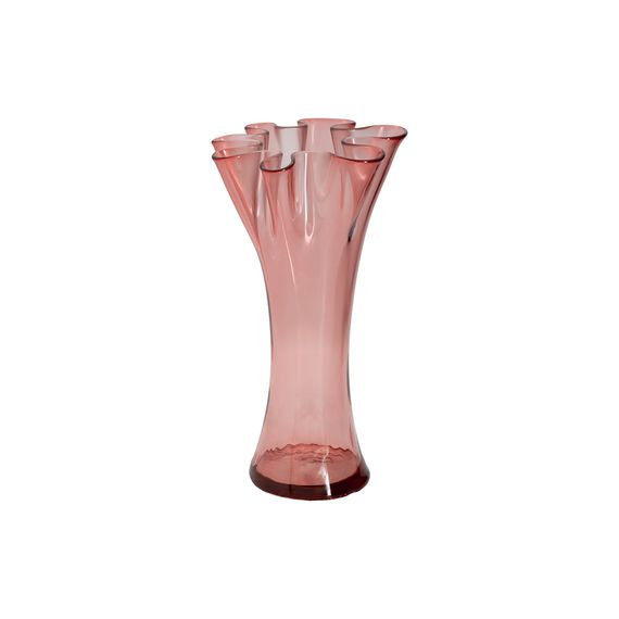 Ваза для цветов, 30 см Artesania, розовая, волнистый край, San Miguel